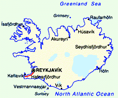 Island-Karte mit Route